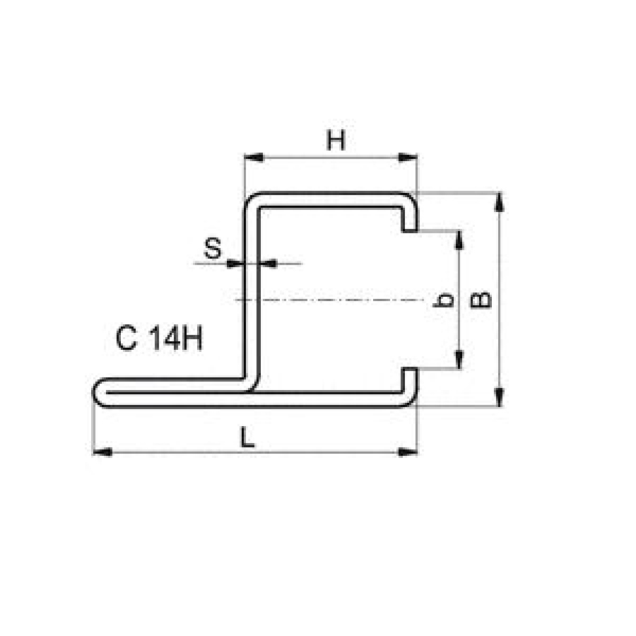 C-profil 31x25x20x2 mm nerez 1.4301