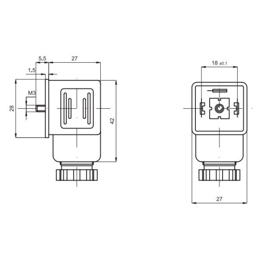 Konektor A18209T3 LED+VDR, transparent 230 V, AC-DC