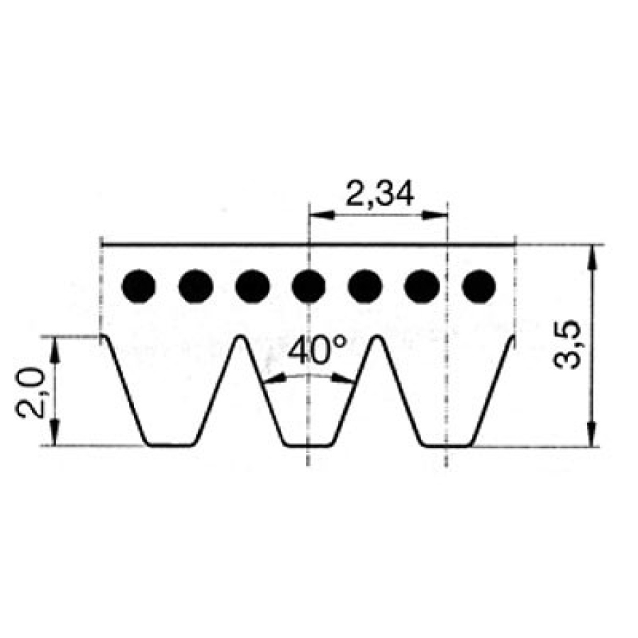 Drážkový řemen J-1200-5 Poly-V PTS