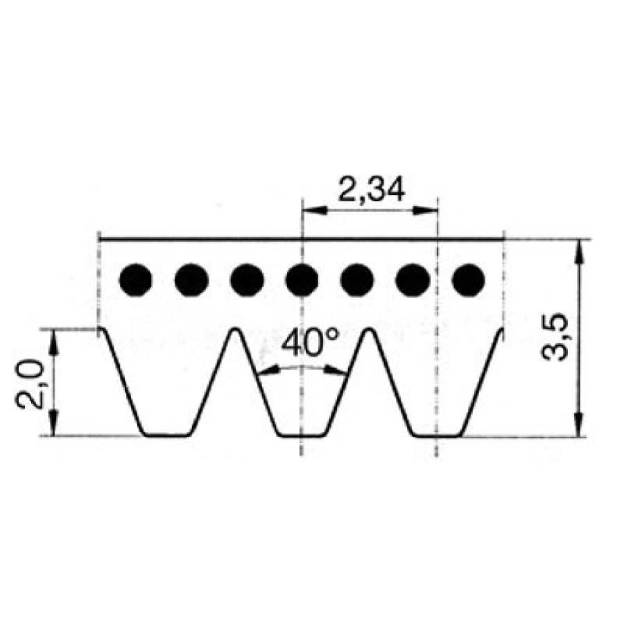 Drážkový řemen J-256-4 Poly-V ConveyXonic
