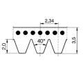 Drážkový řemen J-256-4 Poly-V ConveyXonic