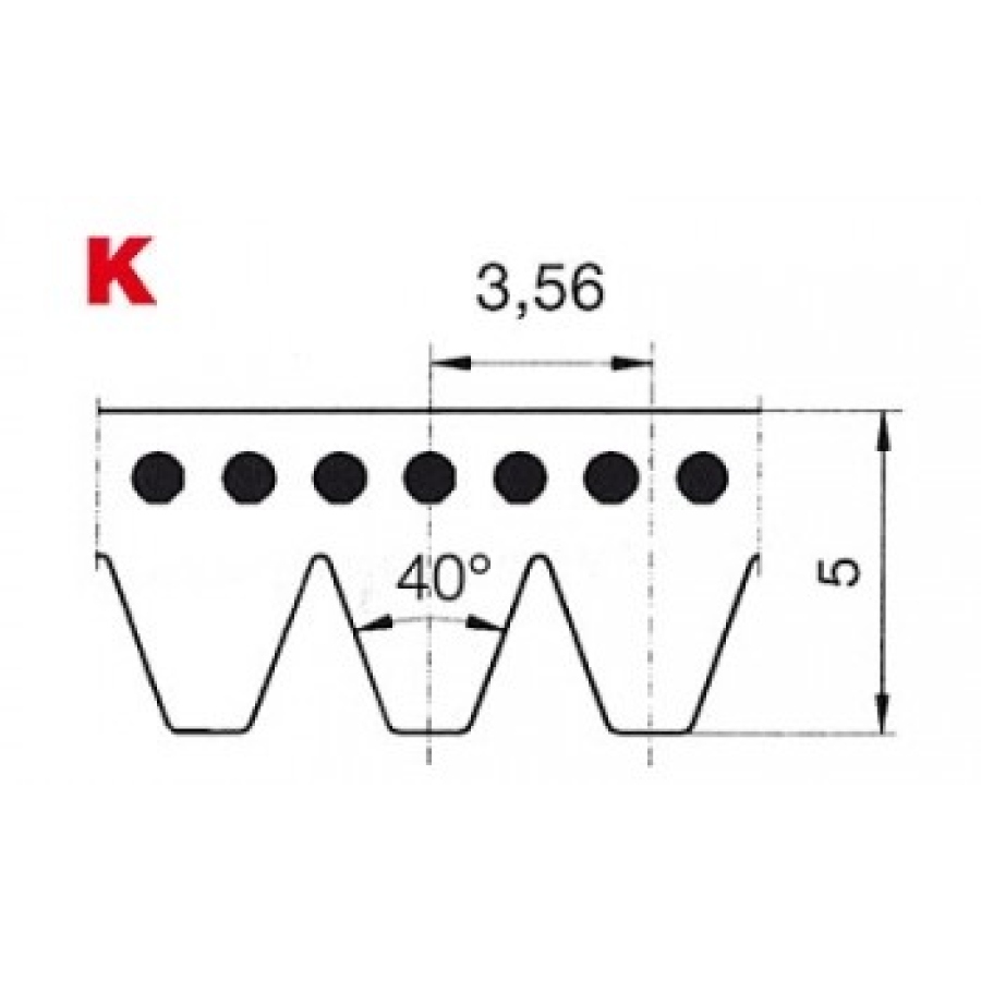 Drážkový řemen K-700-4 Poly-V