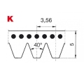 Drážkový řemen K-800-6 Poly-V guma