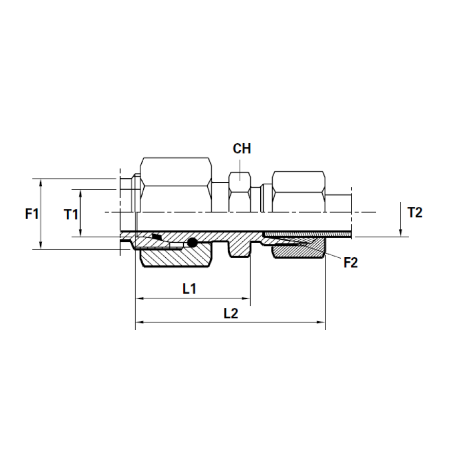 Spojka redukční M36x2 - M22x1,5 DKOL28 CEL15