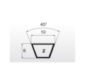 Klínový řemen 10x1030 Li - 1055 Lw Z40 1/2 Oleostatic