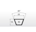 Klínový řemen 22x858 Li - 920 Lw C33 3/4 Oleostatic Extra