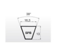 Klínový řemen SPB 1250 Lw - 16,3x1272 La Extra