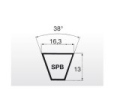 Klínový řemen SPB 2900 Lw - 16,3x2922 La Extra