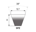 Klínový řemen SPZ 2062 Lw - 9,7x2075 La Extra
