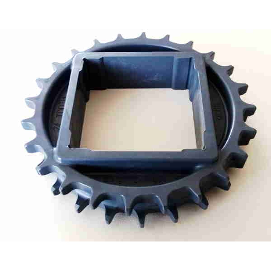 Kolo ozubené Series 1100 117 mm, 24 zubů, otvor 60x60 mm EZ TRACK acetal šedý