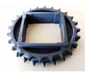 Kolo ozubené Series 1100 117 mm, 24 zubů, otvor 60x60 mm EZ TRACK acetal šedý