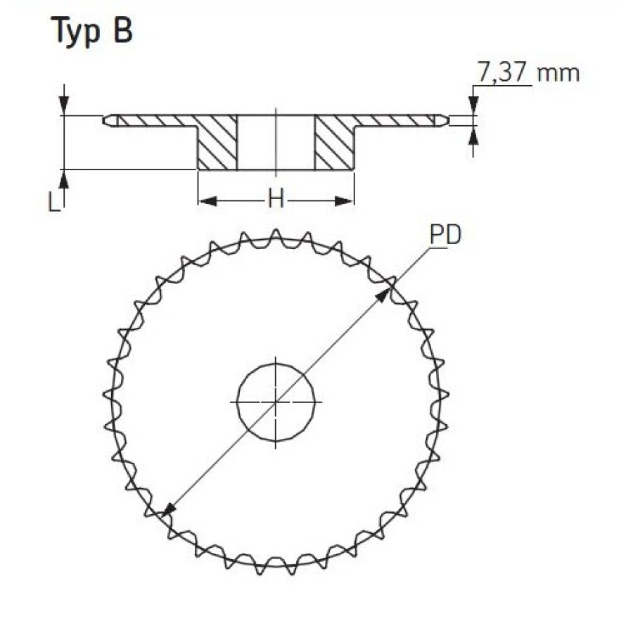 Kolo řetězové s nábojem 08B-1 1/2