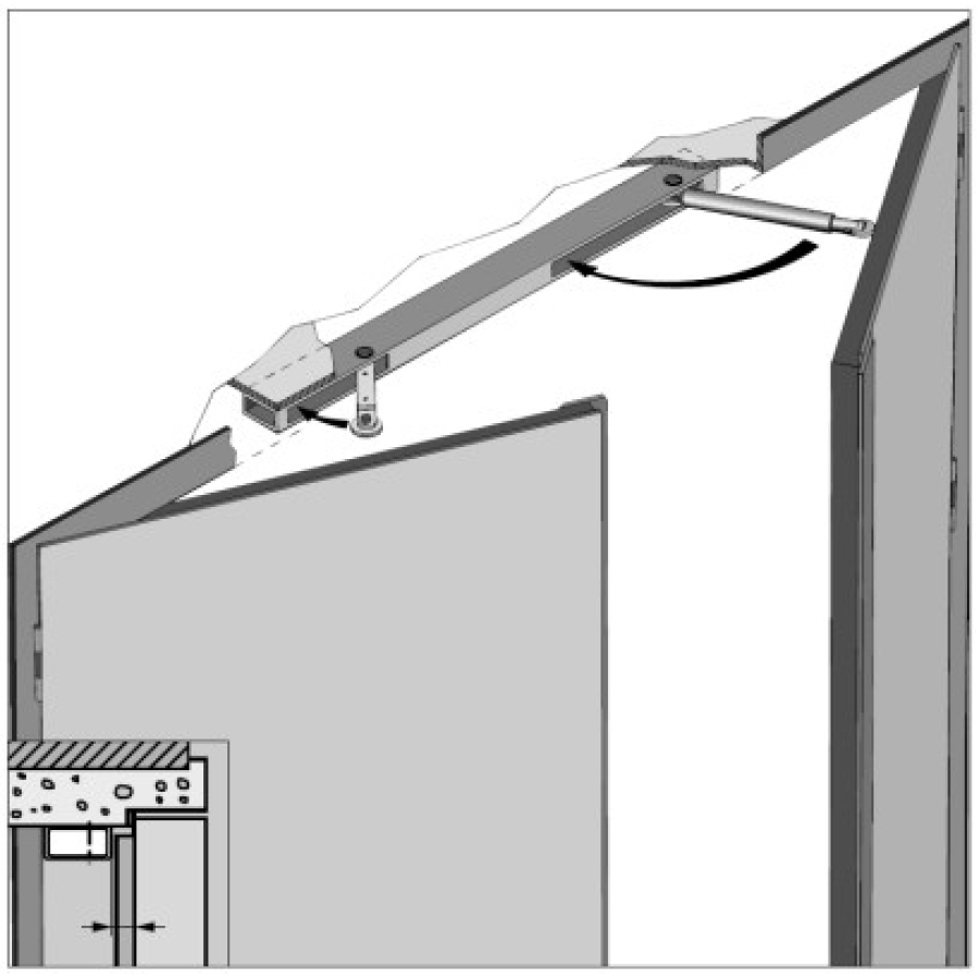 Koordinátor zavírání dveří SR 2000 L, 1050 mm
