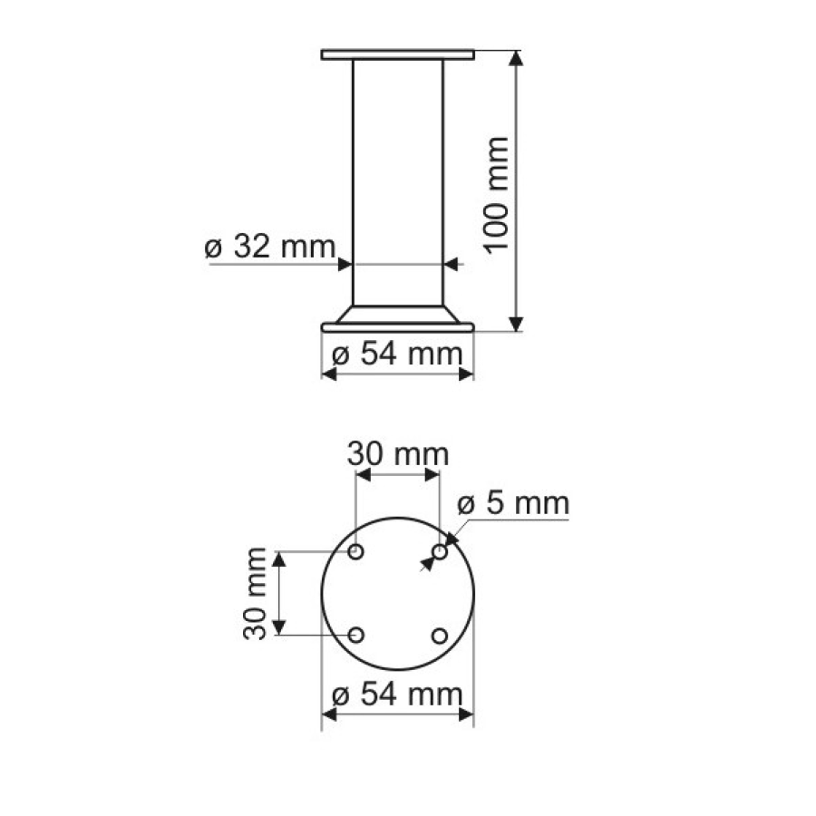 Noha chrom 10COO/100R, 100 mm