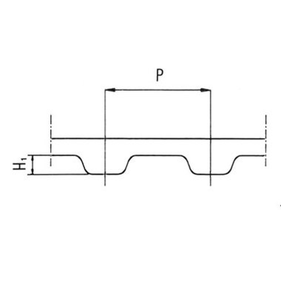 Ozubený řemen L-050 (12,7 mm) PU ocelový kord metráž