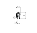 PIRELI-U PVC 78°Sh GA1.009 - profil s kovovou výztuží 5,5x8 mm, -25°/+70°C, plech 0,8-1,5 mm, černý