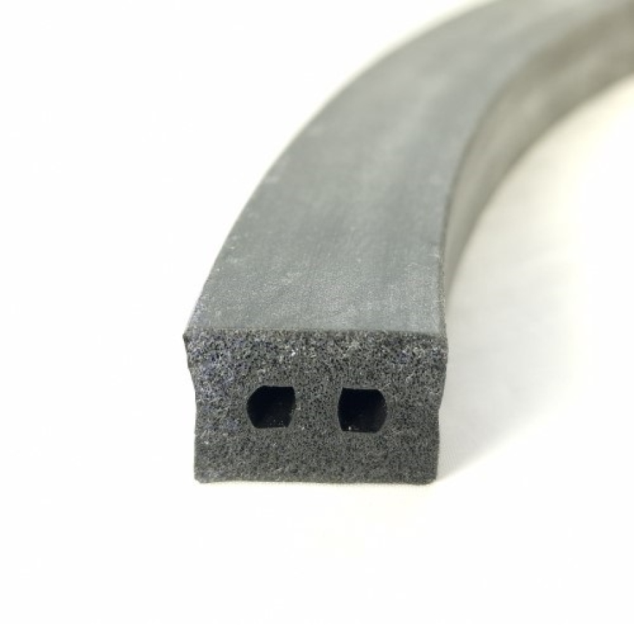 Profil mikroporézní obdelníkový 20x25 mm, EPDM -30°C až+80°C, černý, 2 dutinky