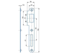 Protiplech dveřní K 180 Levý, pro zámek s roztečí 90 mm, bílý zinek