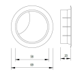 Průchodka na kabel plast 60 mm,dub