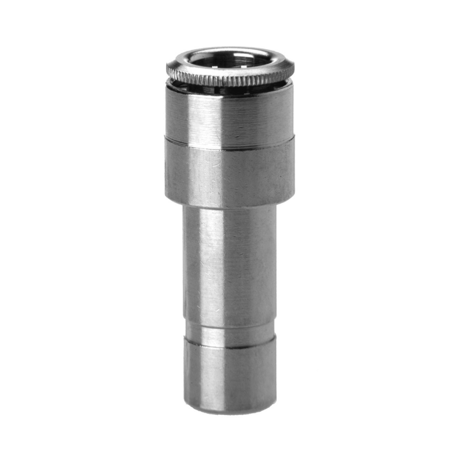 Redukce na hadici 6 mm - trn 8 mm do spojky, poniklovaná mosaz