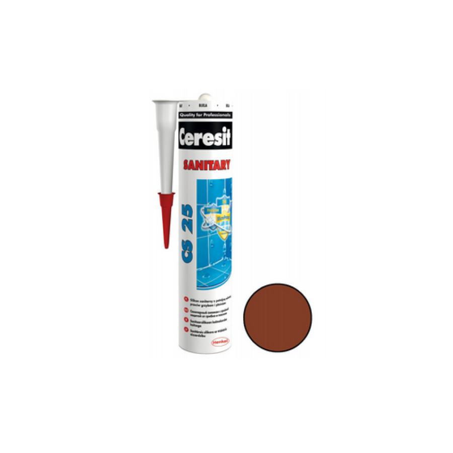 Silikon Sanitary Ceresit CS25 280ml, terra