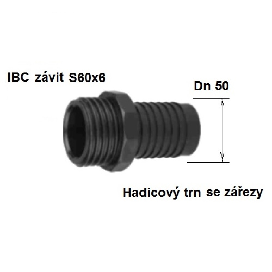 Šroubení s trnem S100x6 IBCM 60 mm PP