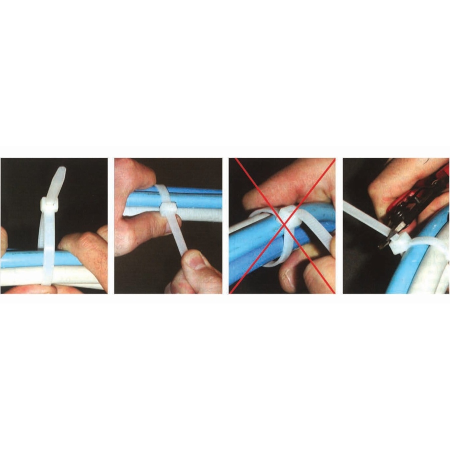 Stahovací páska 2,5x98 mm bílá PA 6.6 - 100 ks