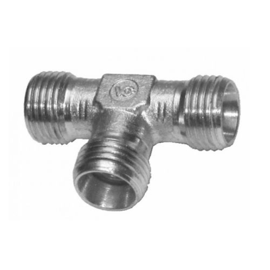 T-spojka T90 DIN2553-24° 3x M18x1,5 - 12 mm, 315 bar (L), ocel pozink