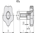 Kolečko utahovací termoplast - šroub M5x16