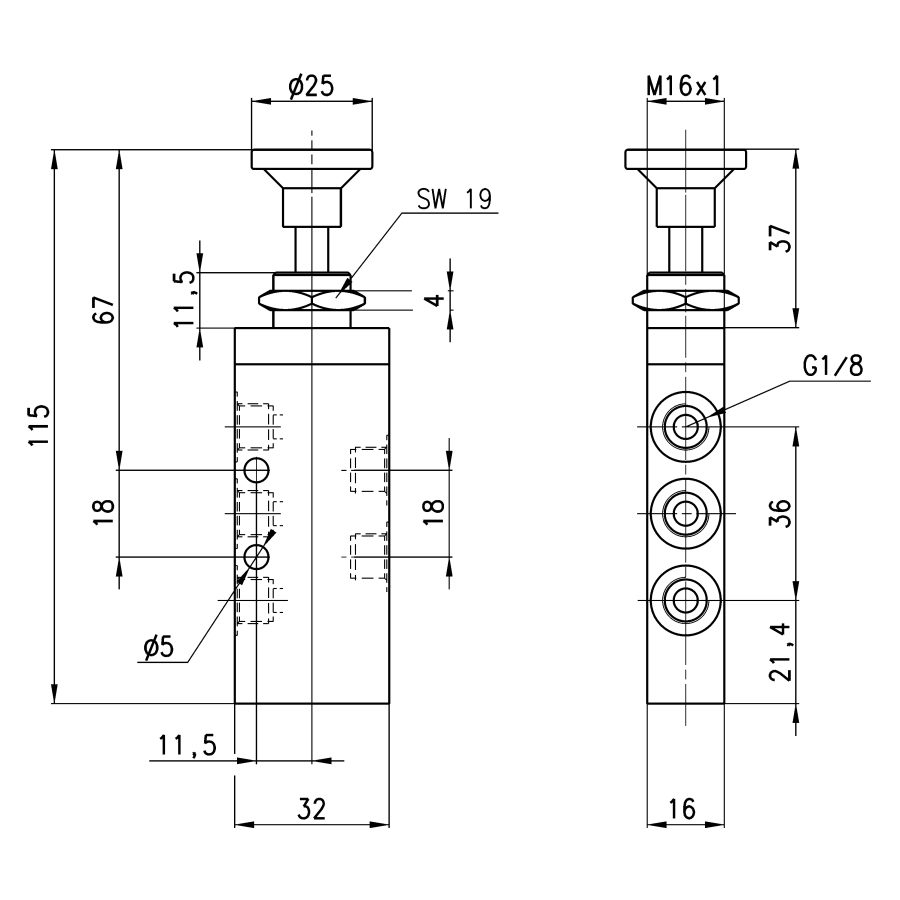 Ventil 5/2 G1/8