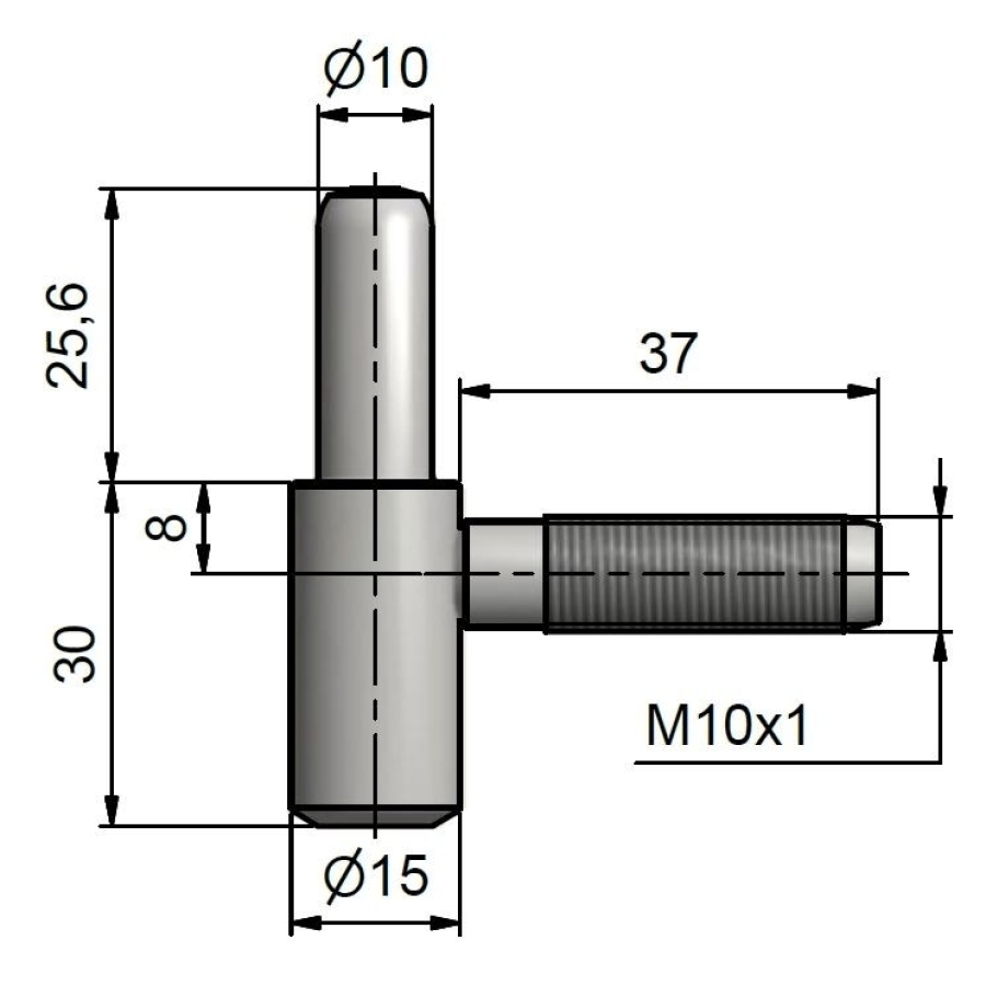 Závěs dveřní 60/10 SD M10x1/37 modrý zinek- do želzné zárubně