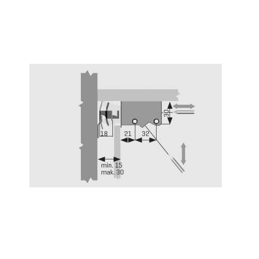 Závěsné kování rektifikační universal bílá